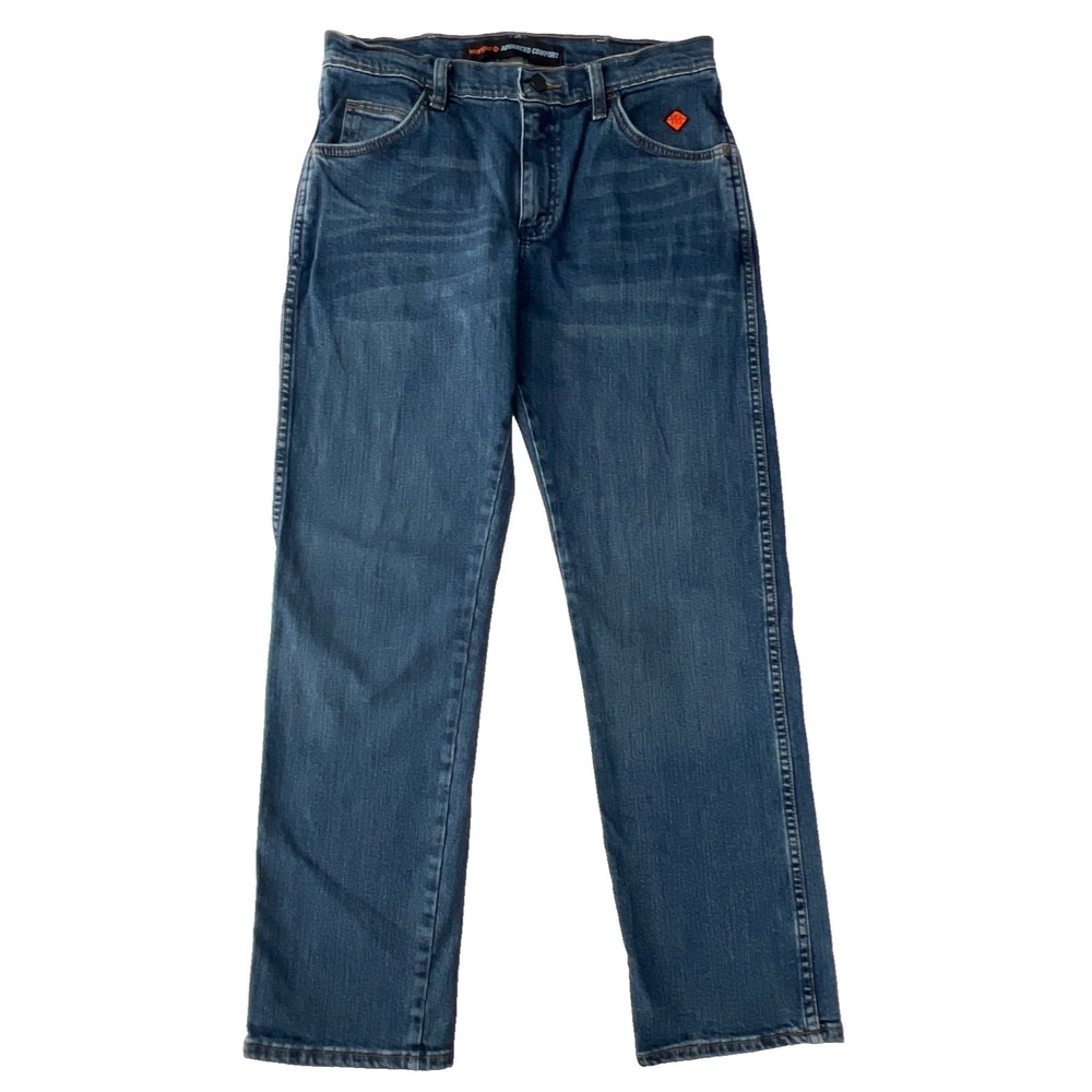 Wrangler FR Flame Resistant Men Jeans 31x30 Blue Denim Regular Straight Workwear
